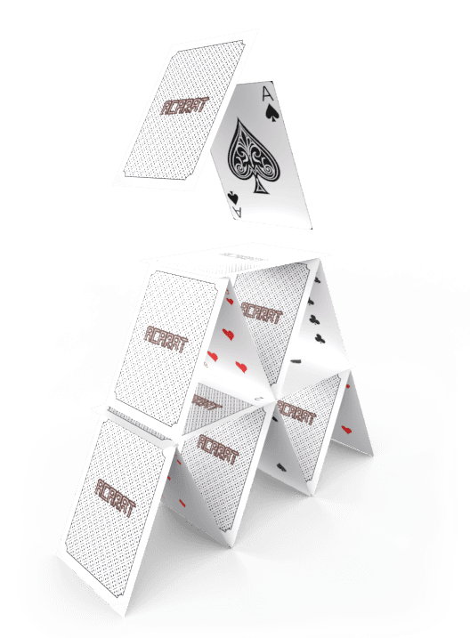 Cards stacked